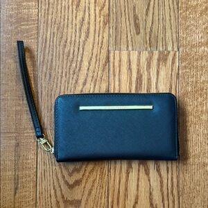 Steve Madden Black Wallet with Gold Detail